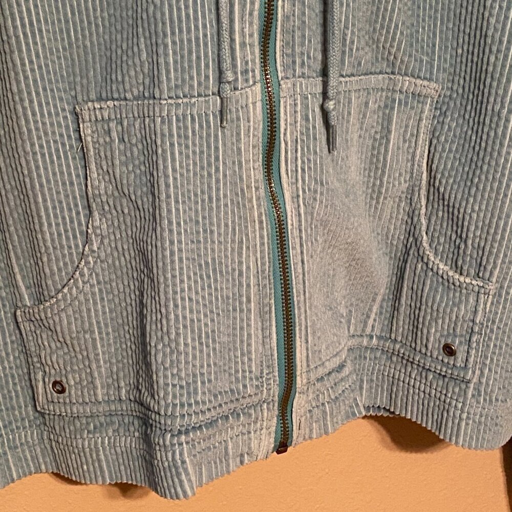 CHADWICK'S 2pc Corduroy Jacket/Skirt with Hood and pockets Teal Size L/10 - Picture 4 of 13